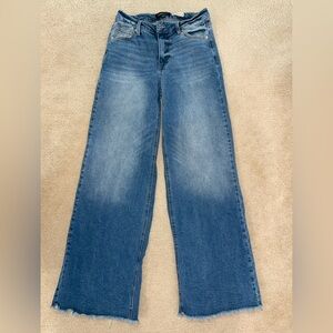 BCBGeneration Womens High Rise Wide Leg Jeans